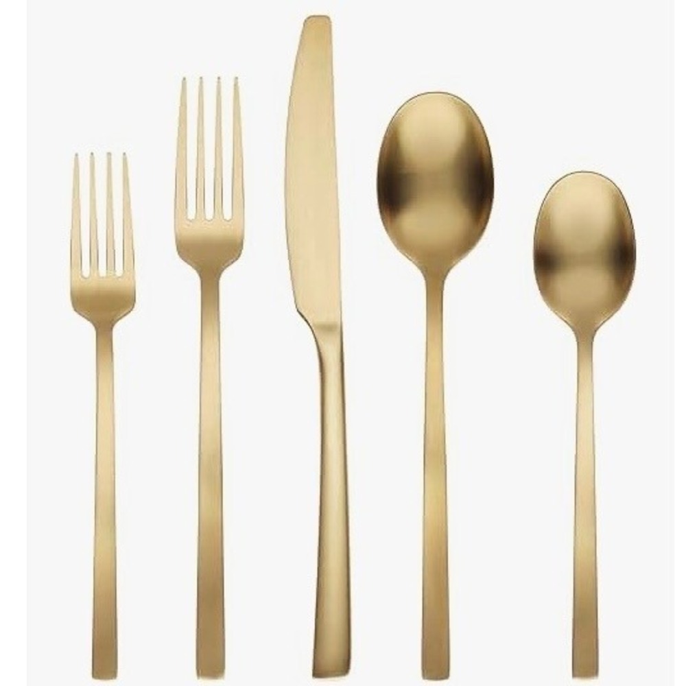 Cambridge Beacon Gold Satin 45 Piece Flatware Set 18/0 Stainless Steel Service 8